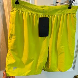 New Fabletics Neon Yellow Medium Work Out Gym Shorts